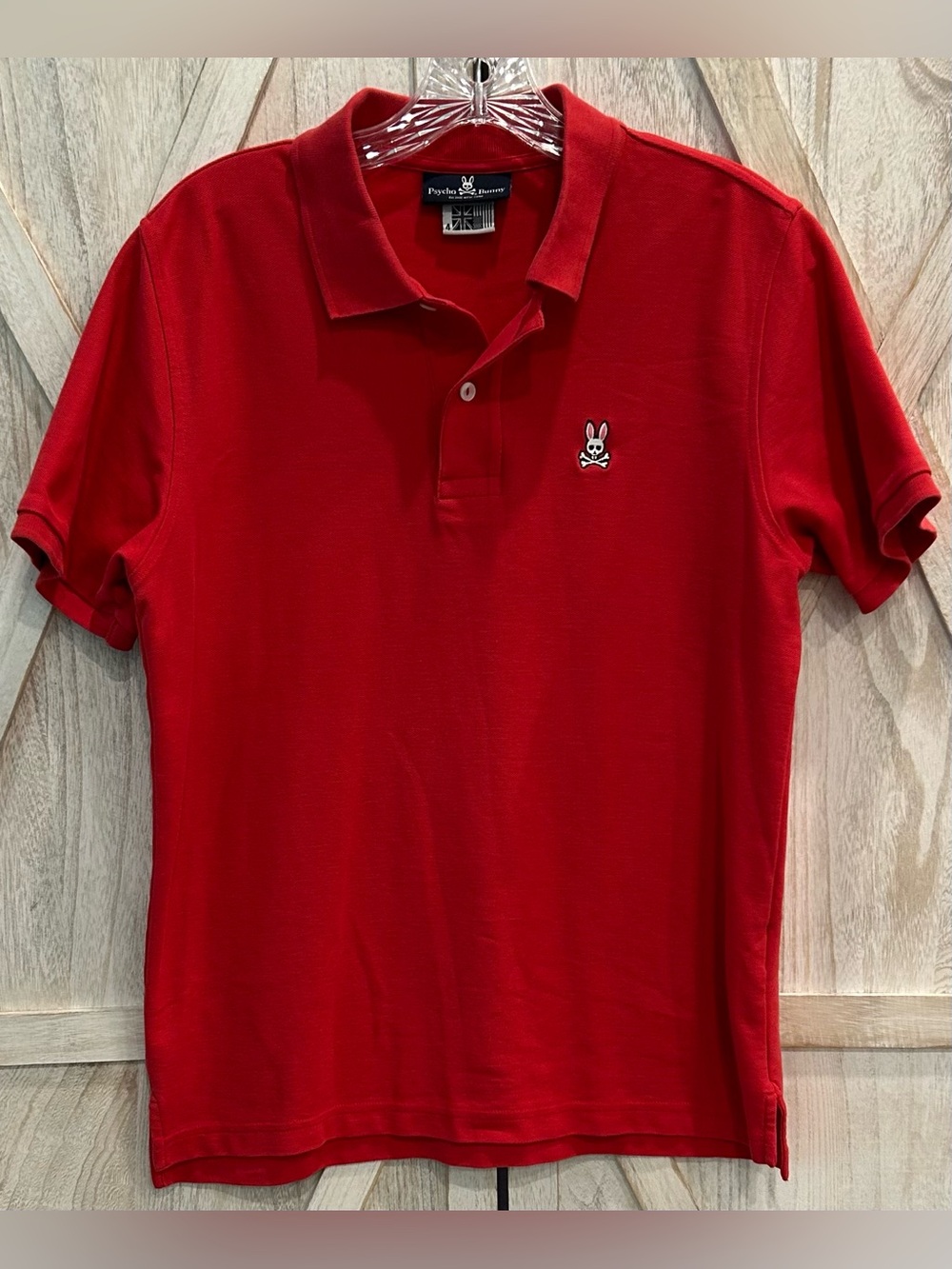 Psycho BunnyPolo Pique Men’s Small Red Pima Cotton B6K001CRPC
